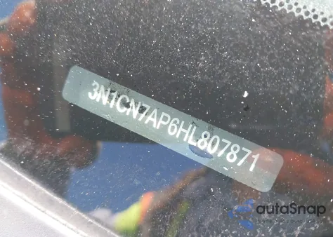 2017 Nissan Versa 1.6 S+ из США, поврежденный, VIN 3N1CN7AP6HL807871